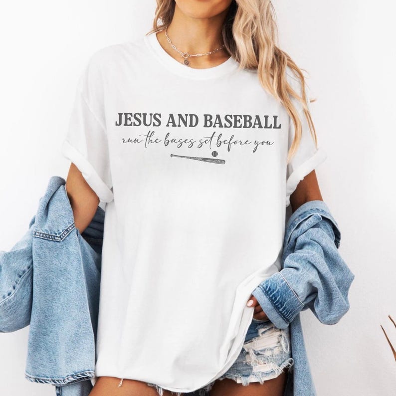 Comfort Colors® Christian Baseball Shirt, Jesus and Baseball Tee, Faith T-Shirt, Gift For Baseball Mom, Religious Game Day Apparel image 10