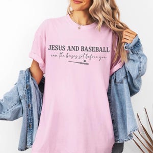 Comfort Colors® Christian Baseball Shirt, Jesus and Baseball Tee, Faith T-Shirt, Gift For Baseball Mom, Religious Game Day Apparel image 8
