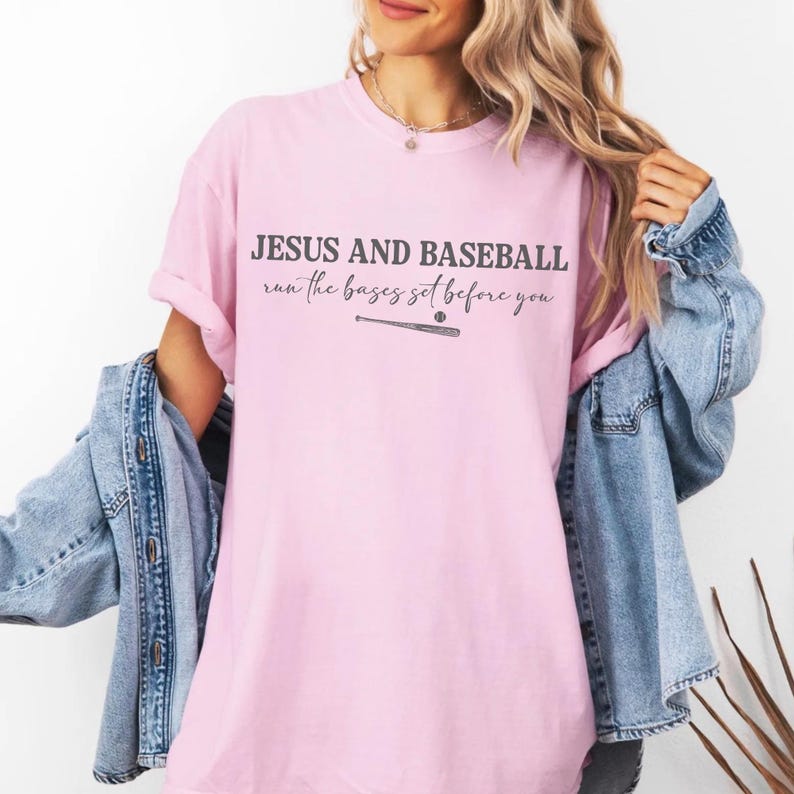Comfort Colors® Christian Baseball Shirt, Jesus and Baseball Tee, Faith T-Shirt, Gift For Baseball Mom, Religious Game Day Apparel image 8