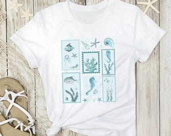 Ocean-Inspired Unisex T-Shirt, Beach Vibe Tee, Marine Life Shirt, Earth Day Top, World Ocean Day Apparel, Perfect for Summer, Nature Gift