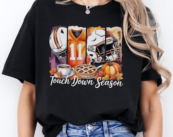 Touch Down Season Tee | Fall Football Game Day Shirt | Pumpkin Pie Football Sweatshirt | Autumn Football Apparel | Football Mom Gift