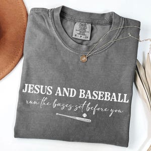 Comfort Colors® Christian Baseball Shirt, Jesus and Baseball Tee, Faith T-Shirt, Gift For Baseball Mom, Religious Game Day Apparel image 7
