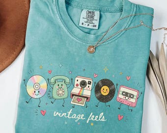 Comfort Colors® Vintage Feels Shirt, 90s Nostalgia Tee, Retro Tech Shirt, Cassette Vinyl Camera Tee, Millennial Throwback Shirt