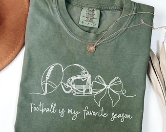 Comfort Colors® Football Is My Favorite Season Shirt, Football Season Shirt, Football Game Day Shirt, Football Mom T-Shirt, Sports Mom Tee