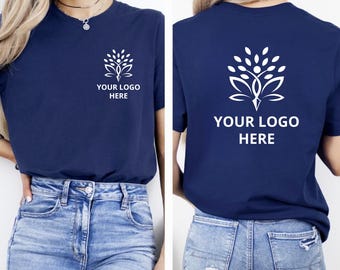 Custom Logo T-Shirt, Your Logo Here, Personalized Business Apparel with Front & Back Print, Company Brand Gifts, Matching Group Tees