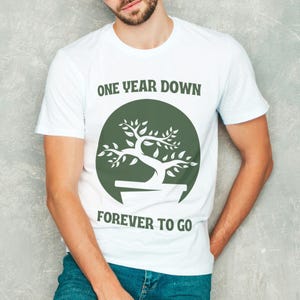 One Year Down Forever to Go Bonsai T-shirt, Gift for Gardener, Bonsai Lover Shirt, Unique Japanese Style Tee for Him or Her