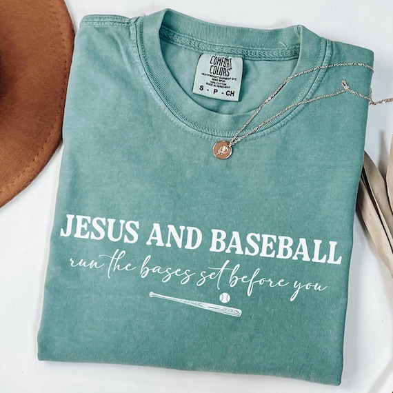 Comfort Colors® Christian Baseball Shirt, Jesus and Baseball Tee, Faith T-Shirt, Gift For Baseball Mom, Religious Game Day Apparel