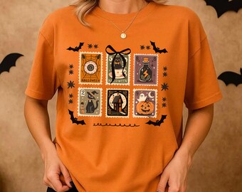 Comfort Colors® Halloween T-Shirt | Retro Spooky Stamp Tee | Vintage Halloween Shirt | Witchy Vibes | Fall Shirt Gift | Cute Ghost Top