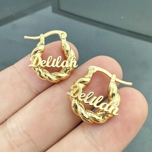 Custom Mini Hoop Earrings,Kids Name Earrings,Personalized Name Earrings,Personalized Hoops,Silver Hoop Earrings,Name Jewelry,Gifts For Her