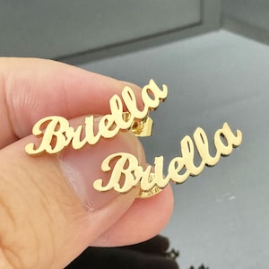 18K Gold Plated Name Earrings,Custom Earrings,Stud Earrings,Personalized Earrings,Bridesmaid Gift,Women Jewelry,Personalized Gifts For Her