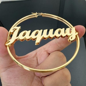 Personalized Hoop Earrings,Custom Name Earrings,Gold Name Earrings,Large Big Hoop Earrings,Name Jewelry,Women Name Earring,Mom Gifts For Her