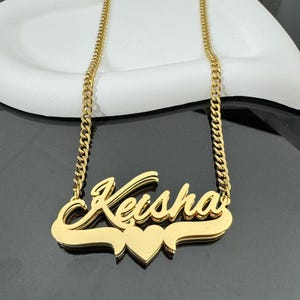 Custom Double Plate Name Necklace,Gold Name Necklace,Custom Name Jewelry,Minimalist Jewelry,Mothers Necklace,Christmas Gift,Birthday Gifts