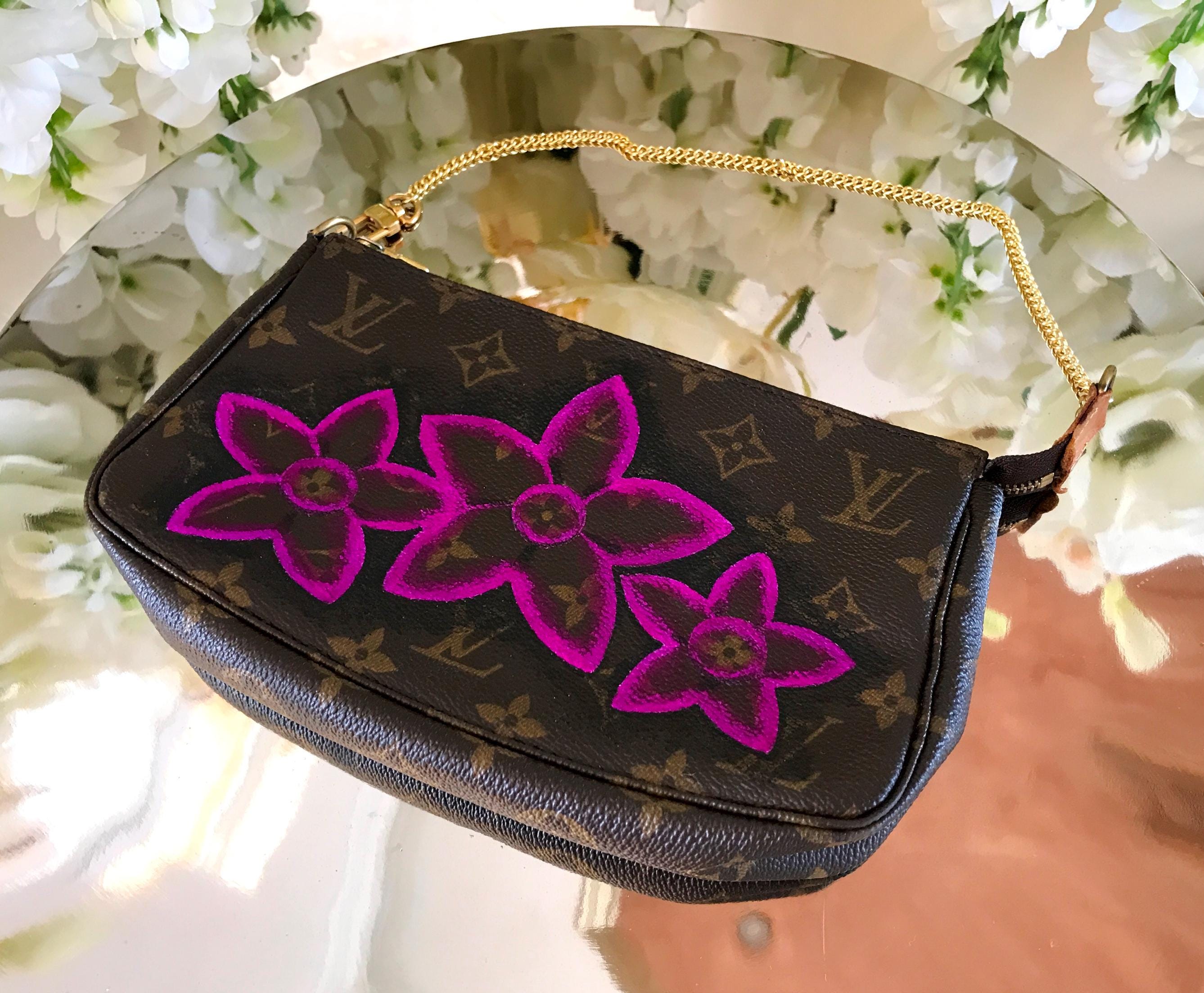 Louis Vuitton Pochette Accessoires Purse Monogram Genuine With