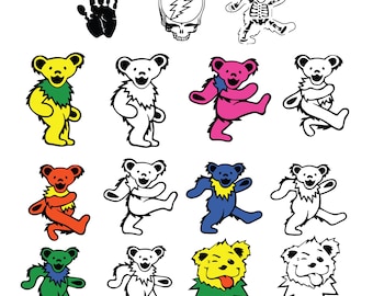 Dancing Bears SVG, Bears png, dxf, pdf, Dancing Bears Vector, Digital Download, Vector, Bear Dancing SVG, Grateful Dead SVG Bundle