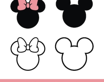 Paquete SVG inspirado en Mickey y Minnie, camiseta SVG de Disneyland, archivo SVG de Disneyland Cricut, contorno de Mickey y Minnie Mouse, descarga instantánea