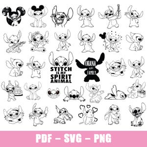 Pacote SVG Stitch e Lilo, Stitch svg, Angel svg, Stitch Couple svg, Stitch e Lilo Clipart, Lilo svgs, Stitch svgs, Ohana, lilo e stitch