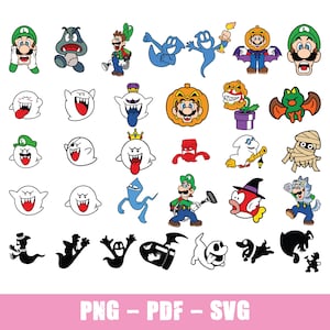 Jeux rétro Halloween Svg, Svg Halloween, Boo Svg, personnages SVG, fichiers de coupe pour Cricut, Svg, png, Lilo et Stitch Halloween svg
