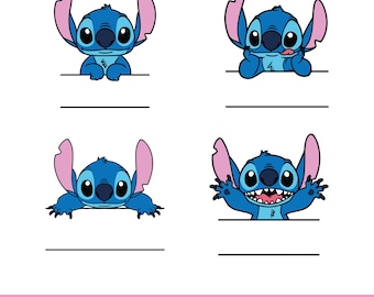 Stitch SVG, Lilo y Stitch Svg, Ángel SVG, silueta SVG, Tumbler SVG, Tumbler SVG, Paquete de Stitch, Nombre de Stitch personalizado Svg