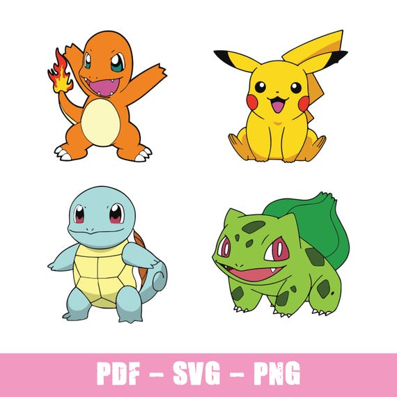 Pokemon SVG Bundle Pokemon Clipart, Pikachu Svg, Pokemon Birthday, Pokemon Png, Cricut and Silhouette Svg, Instant download