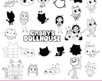 Gabbys Dollhouse Clipart Png, Gabbys Svg Bundle, Gabbys House Png, Gabbys Birthday Invitation, Gabbys Girl, Digital Gabby