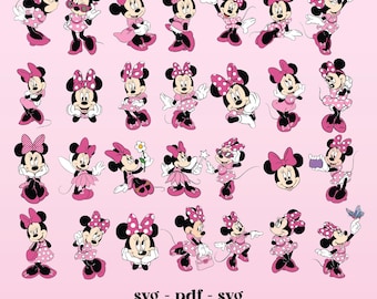 Pink Mouse Svg Png Bundle, Bow Dots Pink, Mouse Polkadots Svg, Birthday Svg, Mouse Birthday Svg, Retro Mouse Svg, Classic Mouse, Dot Bow Svg