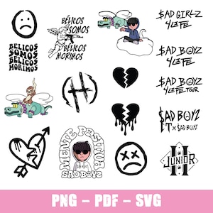 Sadboyz SVG, Sad Boyz 4 Life Svg, Junior H Png, Corridos Tumbados Svg, Archivos de corte para Cricut, descarga instantánea, Sadboyz png