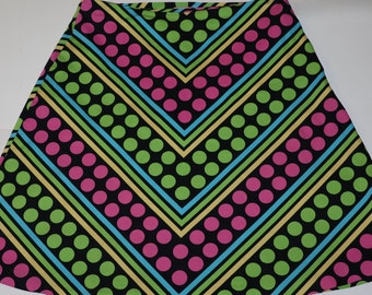 Polka Dot A-Line Skirt Classic Pop Culture Vintage Size 12 Women Gently Used, Neon Fashion Retro Revival