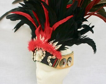 Pacific Drum Beats ~ A Headdress For Tahitian & Tribal Dancers ~ A Made To Order Dance Accessory Gender Fluid