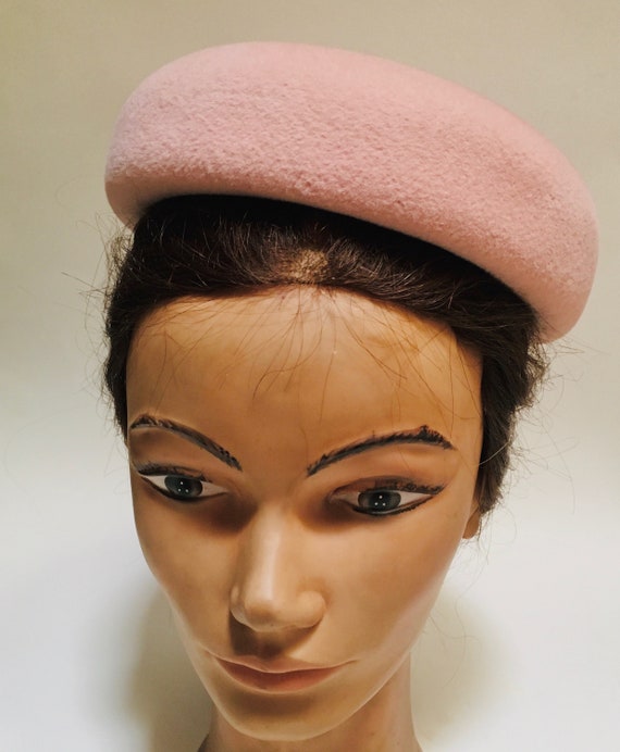 Classic 50s Mushroom Hat | Kerrybrooke Beret Pink… - image 7