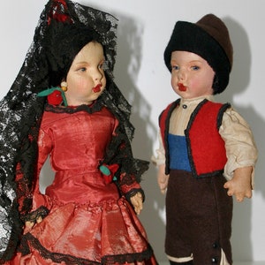 Spanish Dolls Little Asturian Boy & Girl of Seville ~ Vintage Sweethearts From Spain Gift ~ Muñecas Pagés Matarin