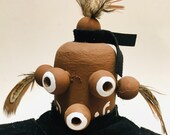 Koyemsi Kachina Doll Late Action Period 1980s Small Size Native Doll Katsina Hopi Mudhead