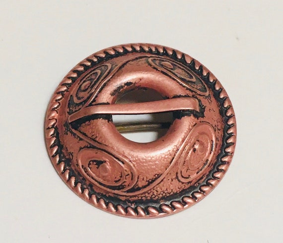 Estonian Brooch Antique Copper Diminutive, Tradit… - image 4