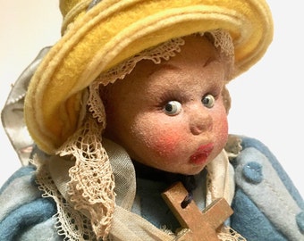 Little Lenci Of Brussels | Vintage Cloth Felt Collector Italian Doll