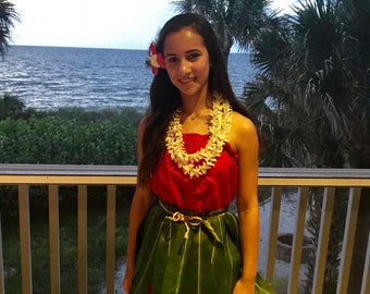 Hula Basics Keiki ~ The Hawaiian Ti Leaf Skirt ~ Lilo Adult Cosplay Costume Skirt ~ Child Kaikamahine Size Lilo Costumes & More