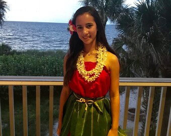 Hula Basics Keiki ~ The Hawaiian Ti Leaf Skirt ~ Lilo Adult Cosplay Costume Skirt ~ Child Kaikamahine Size Lilo Costumes & More