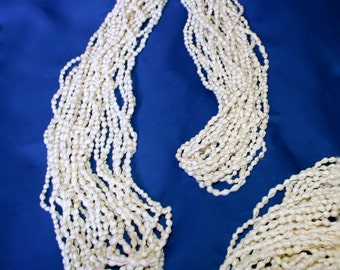 Natural White Nassa Shell Lei ~ 12 Strands With Their Own Little Storage Pouch