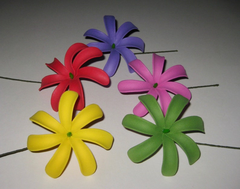 Tiare Flower Colorful Foam Flower 5 Piece Collection Etsy