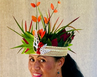 Tahitian Hei Haviti | Taupo'o Headdress | Lovely Headpiece For Polynesian Dancing, Ballet, Theater, Cosplay & Just About Anything