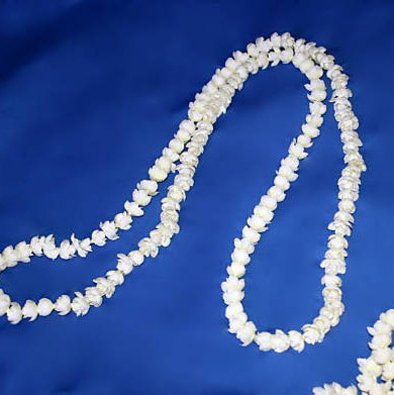 Suited For A Princess Hawaiian Lei Pīkake Elegant Long 60 Strand Of Arabian Jasmine Natureʻs Jewelry image 1