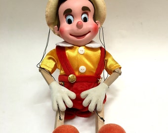 Pinocchio Vintage Marionette 4 String Character Unique Handgrip Contemporary Tuscan Cultural Icon