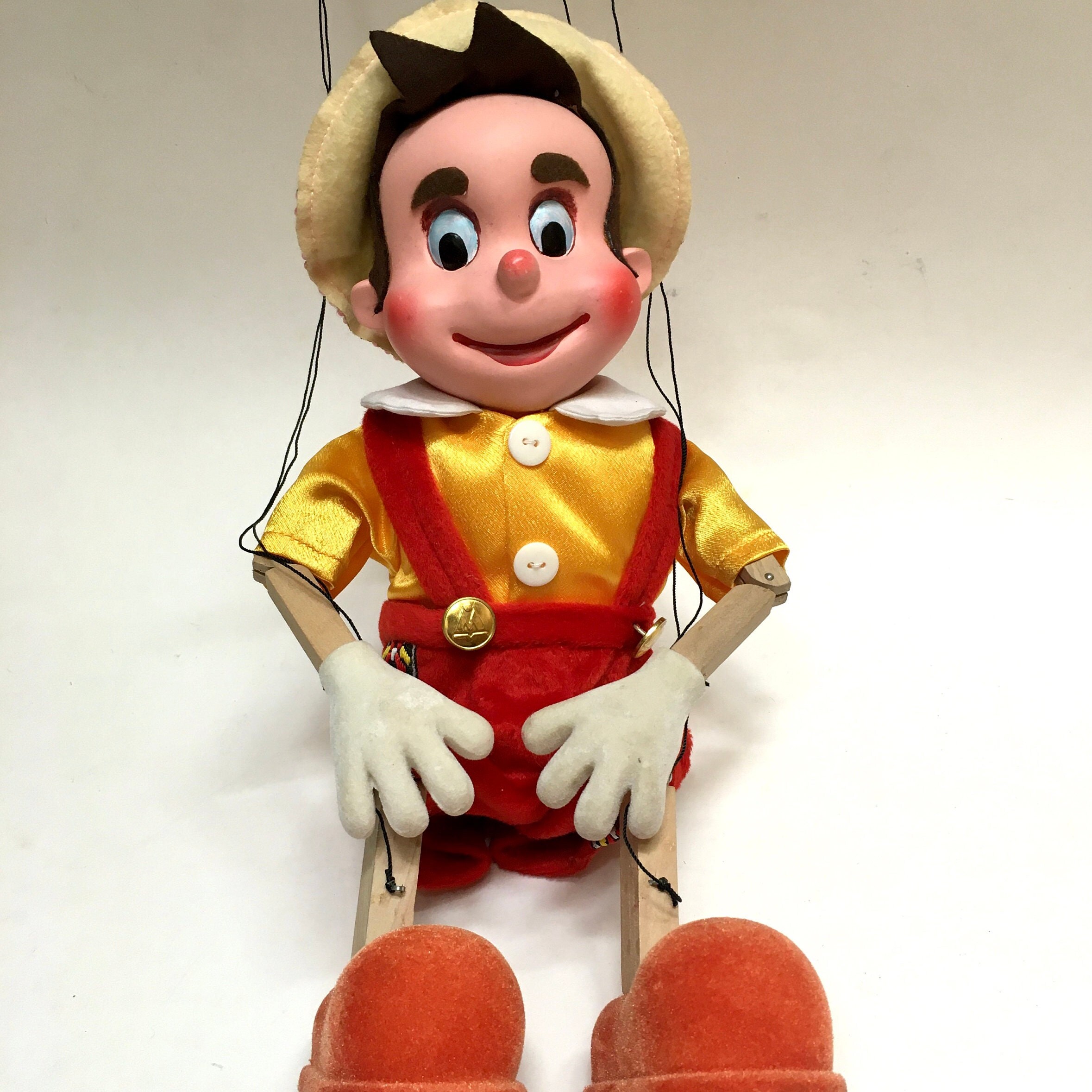 Grande Marionnette Ancienne Père Noël – 75 Cm – Vintage – Tissu/plastique