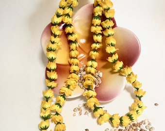 Yellow For O'ahu Hawaiian 60" Long Rosebud Lei | Forever Garland For Making Memories, Hula Dancing, Prancing & More