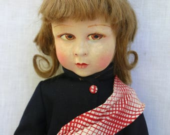 La Vénus Cloth Doll 1930s With Celtic Roots French Girl In A Glengarry Bonnet