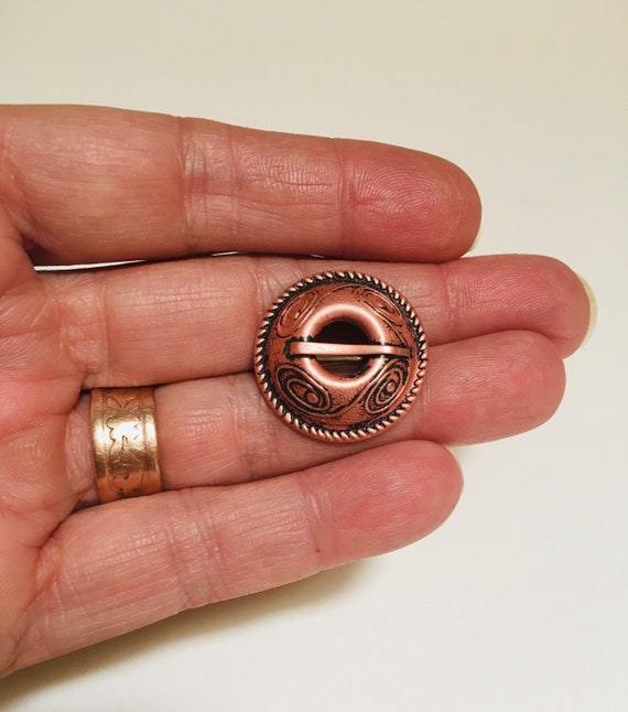 Estonian Brooch Antique Copper Diminutive, Tradit… - image 9