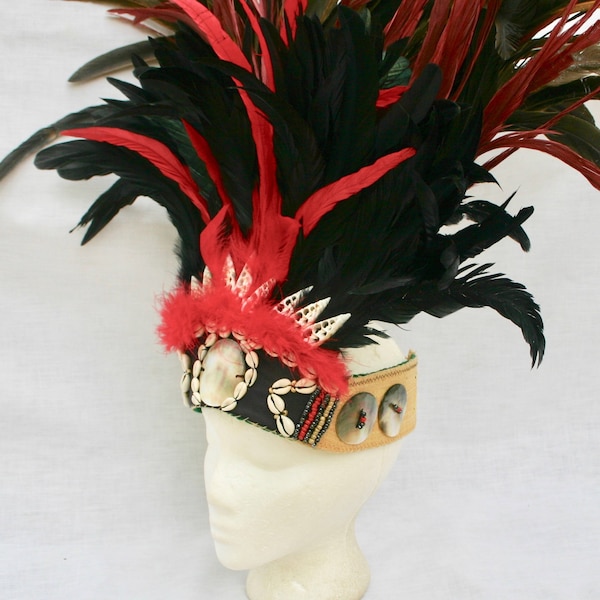 Pacific Drum Beats ~ A Headdress For Tahitian & Tribal Dancers ~ A Made To Order Dance Accessory Gender Fluid