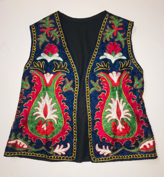 STITCH ANTIQUE VEST , Black-