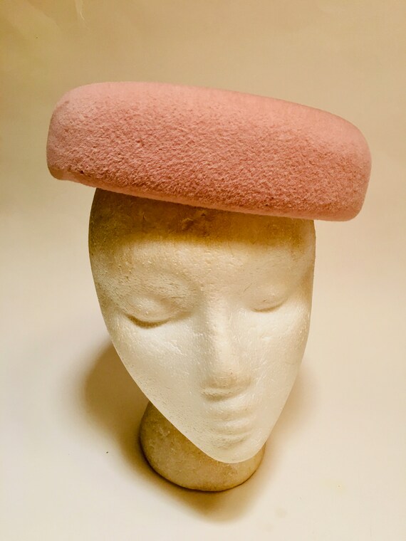 Classic 50s Mushroom Hat | Kerrybrooke Beret Pink… - image 10
