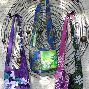 Bags on Art Hawaiian Print Fabric Cross Shoulder Bags image 1