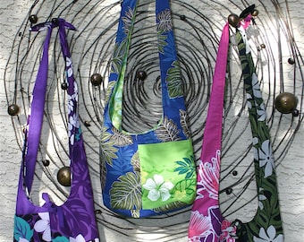Bags on Art ~ Hawaiian Print Fabric Cross Shoulder Bags