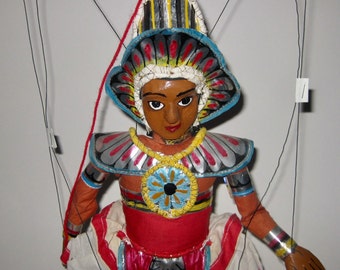 Kandyan Dancer Ves Costume Sri Lanka Marionette | String Puppet Ceylon Culture Circa 1970s | Kandy Esala Perahera Temple Of The Tooth